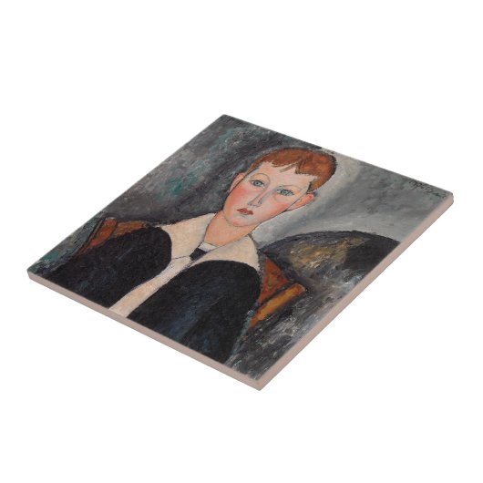 Amedeo Modigliani - Junge in Sailor Anzug Fliese (Seite)