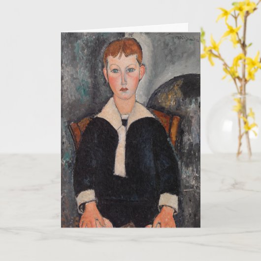 Amedeo Modigliani - Junge in Sailor Anzug Karte (Gelbe Blume)