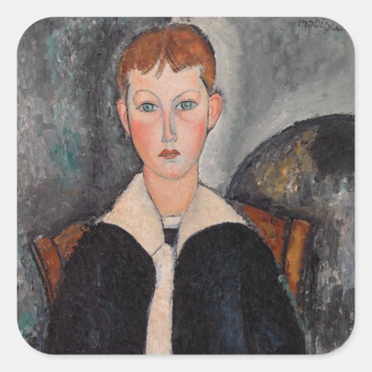 Amedeo Modigliani - Junge in Sailor Anzug Quadratischer Aufkleber (Vorderseite)