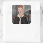 Amedeo Modigliani - Junge in Sailor Anzug Quadratischer Aufkleber (Tasche)
