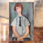 Amedeo Modigliani - Jungenmädchen in einer gestrei Fensteraufkleber (Blatt 2)