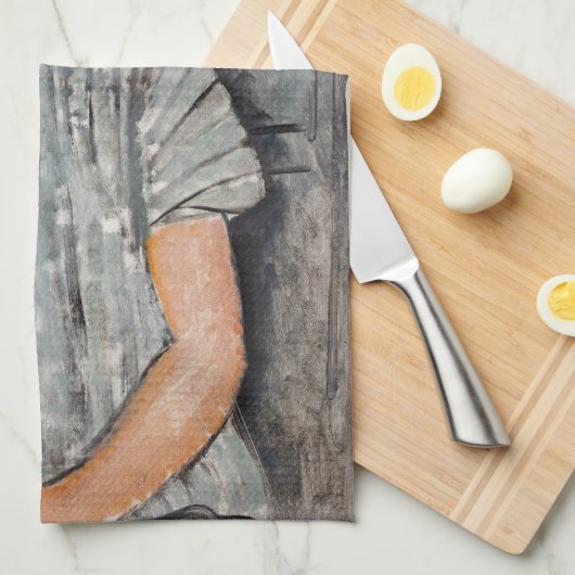 Amedeo Modigliani - Jungenmädchen in einer gestrei Geschirrtuch (Viertel Falte)