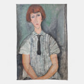 Amedeo Modigliani - Jungenmädchen in einer gestrei Geschirrtuch (Vertikal)