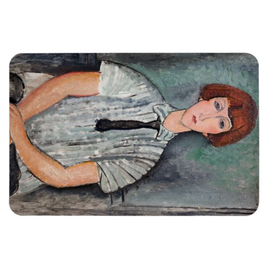 Amedeo Modigliani - Jungenmädchen in einer gestrei Magnet (Horizontal)