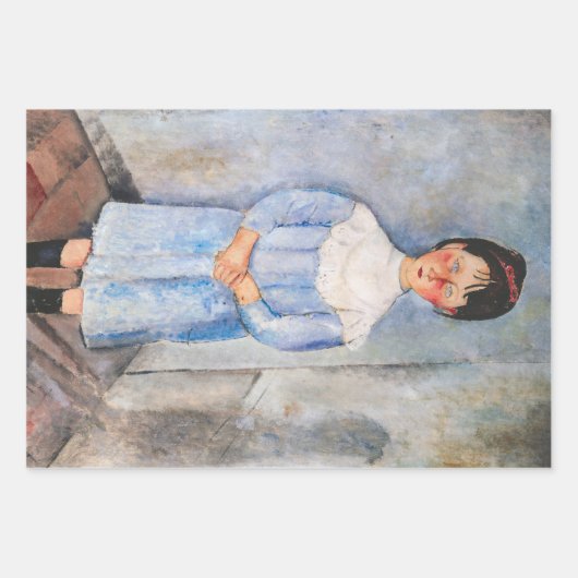 Amedeo Modigliani - Kleines Mädchen in Blau Geschenkpapier Set (Vorderseite 3)