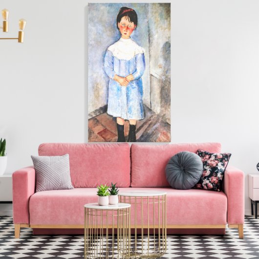 Amedeo Modigliani - Kleines Mädchen in Blau Leinwanddruck (Insitu (Wohnzimmer))