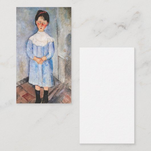 Amedeo Modigliani - Kleines Mädchen in Blau Mitteilungskarte (Vorne/Hinten)
