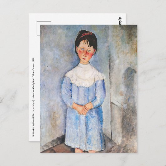 Amedeo Modigliani - Kleines Mädchen in Blau Postkarte (Vorne/Hinten)