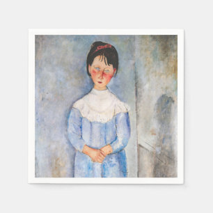 Amedeo Modigliani - Kleines Mädchen in Blau Serviette