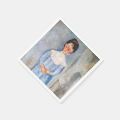 Amedeo Modigliani - Kleines Mädchen in Blau Serviette (Ecke)
