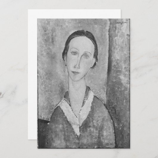 Amedeo Modigliani - Mädchen in einem Seelenbluse Einladung (Vorne/Hinten)