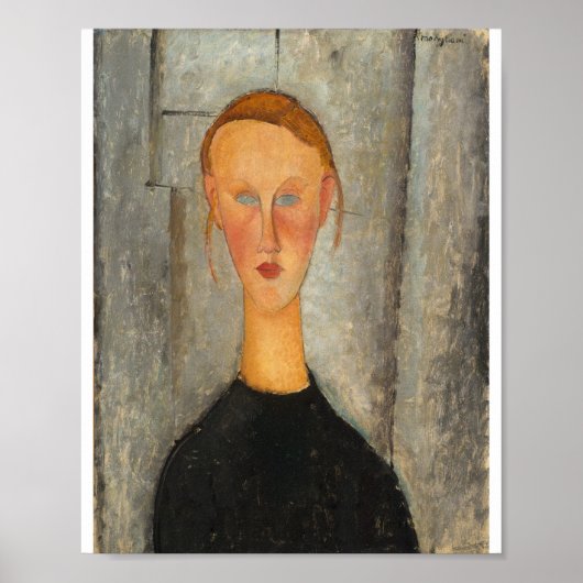 Amedeo Modigliani - Mädchen mit blauen Augen Poster (Vorne)
