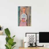 Amedeo Modigliani - Mädchen mit einer geblümten Bl Poster (Heimbüro)