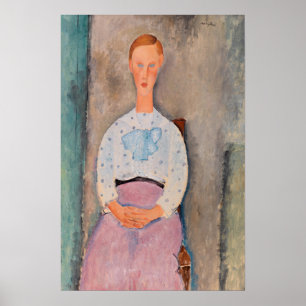 Amedeo Modigliani - Mädchen mit einer geblümten Bl Poster