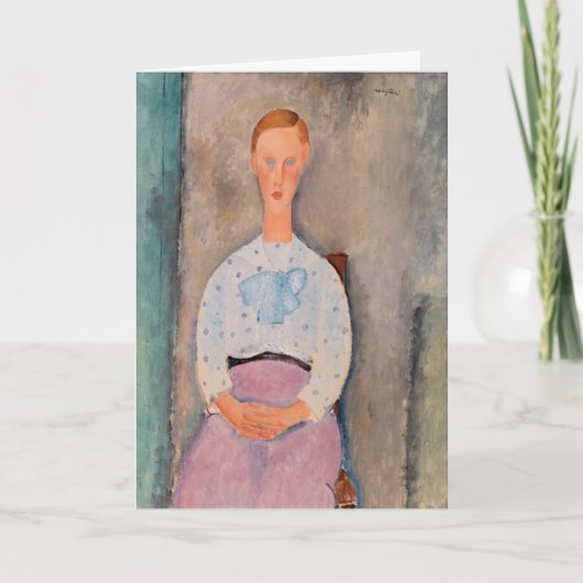 Amedeo Modigliani - Mädchen mit geblümter Bluse Karte (Vorderseite)