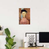 Amedeo Modigliani - Mädchen mit Hut Poster (Heimbüro)