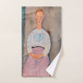 Amedeo Modigliani - Mädchen mit Polka-Dot-Bluse Badhandtuch Set (Handtuch)