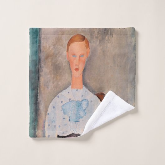 Amedeo Modigliani - Mädchen mit Polka-Dot-Bluse Badhandtuch Set (Waschlappen)
