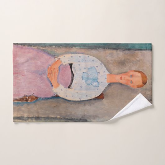 Amedeo Modigliani - Mädchen mit Polka-Dot-Bluse Badhandtuch Set (Handtuch)