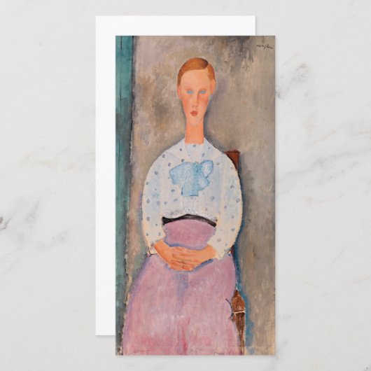 Amedeo Modigliani - Mädchen mit Polka-Dot-Bluse Dankeskarte (Vorne/Hinten)