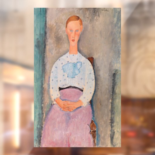 Amedeo Modigliani - Mädchen mit Polka-Dot-Bluse Fensteraufkleber (Blatt 2)