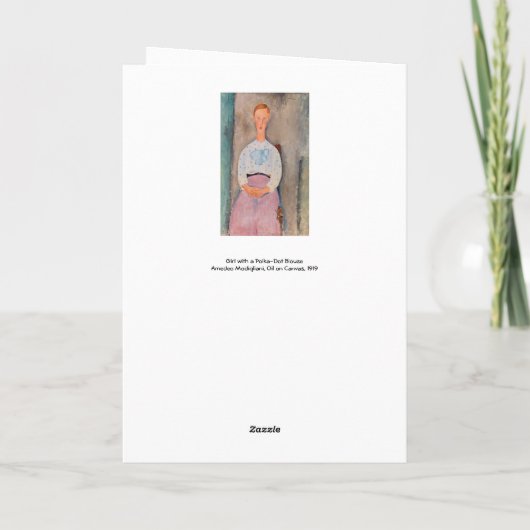 Amedeo Modigliani - Mädchen mit Polka-Dot-Bluse Karte (Rückseite)