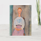 Amedeo Modigliani - Mädchen mit Polka-Dot-Bluse Karte (Vorderseite)