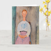 Amedeo Modigliani - Mädchen mit Polka-Dot-Bluse Karte (Gelbe Blume)