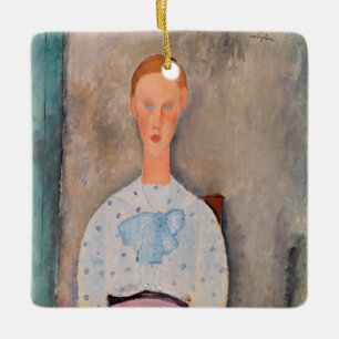 Amedeo Modigliani - Mädchen mit Polka-Dot-Bluse Keramikornament