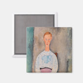 Amedeo Modigliani - Mädchen mit Polka-Dot-Bluse Magnet (Vorderseite/Rückseite)