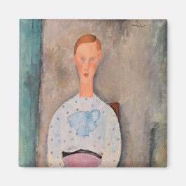 Amedeo Modigliani - Mädchen mit Polka-Dot-Bluse Magnet
