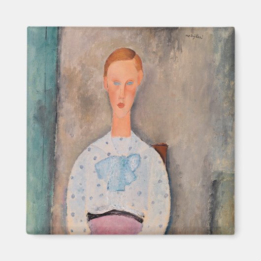Amedeo Modigliani - Mädchen mit Polka-Dot-Bluse Magnet (Vorne)