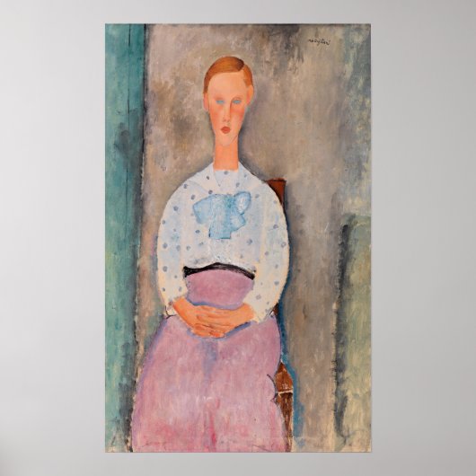 Amedeo Modigliani - Mädchen mit Polka-Dot-Bluse Poster (Vorne)