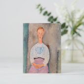 Amedeo Modigliani - Mädchen mit Polka-Dot-Bluse Postkarte (Stehend Vorderseite)