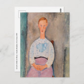 Amedeo Modigliani - Mädchen mit Polka-Dot-Bluse Postkarte (Vorne/Hinten)