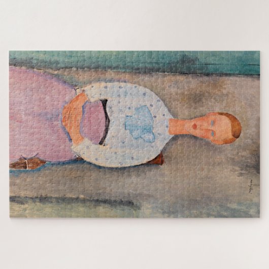 Amedeo Modigliani - Mädchen mit Polka-Dot-Bluse Puzzle (Horizontal)