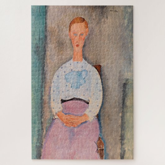 Amedeo Modigliani - Mädchen mit Polka-Dot-Bluse Puzzle (Vertikal)