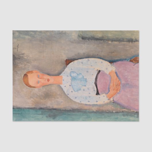 Amedeo Modigliani - Mädchen mit Polka-Dot-Bluse Seidenpapier (Vorderseite)