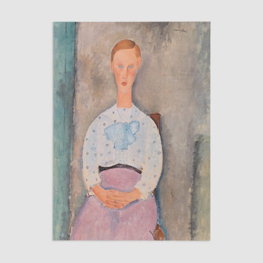 Amedeo Modigliani - Mädchen mit Polka-Dot-Bluse Seidenpapier