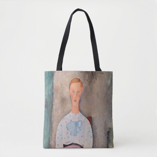 Amedeo Modigliani - Mädchen mit Polka-Dot-Bluse Tasche (Vorderseite)