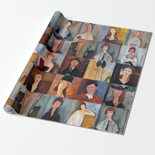 Amedeo Modigliani - Meisterwerke - Collage Geschenkpapier (Ungerollt)
