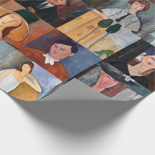 Amedeo Modigliani - Meisterwerke - Collage Geschenkpapier (Ecke)