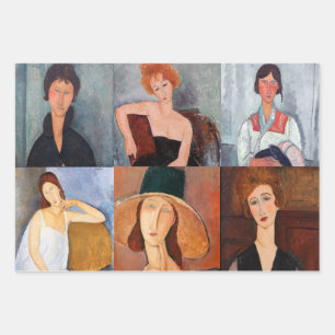 Amedeo Modigliani - Meisterwerke - Collage Geschenkpapier Set