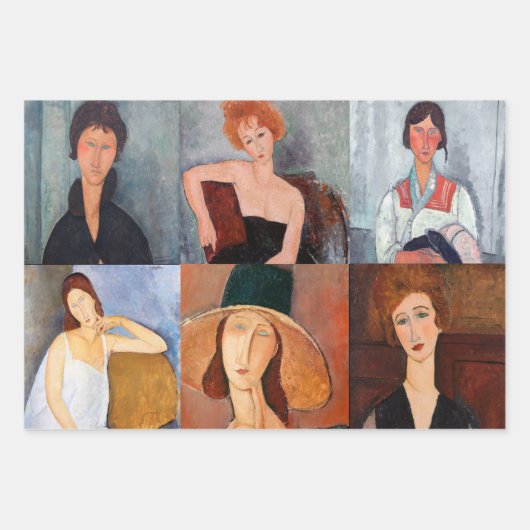 Amedeo Modigliani - Meisterwerke - Collage Geschenkpapier Set (Vorderseite)