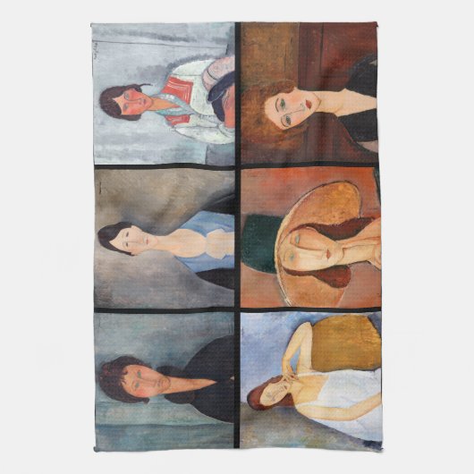 Amedeo Modigliani - Meisterwerke - Collage Geschirrtuch (Vertikal)