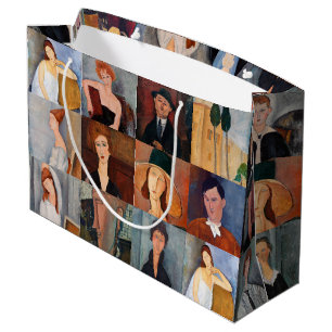 Amedeo Modigliani - Meisterwerke - Collage Große Geschenktüte