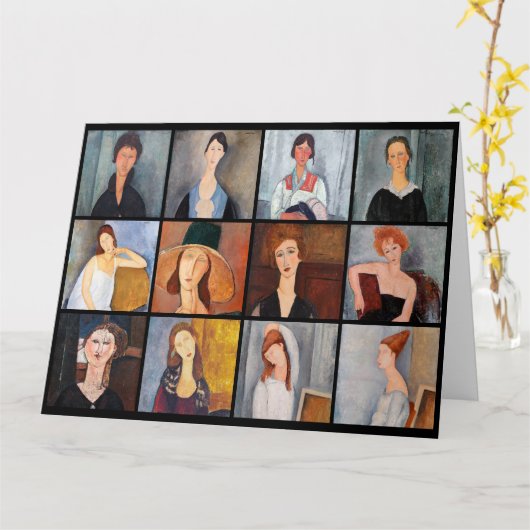 Amedeo Modigliani - Meisterwerke - Collage Karte (Gelbe Blume)