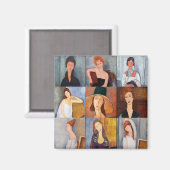 Amedeo Modigliani - Meisterwerke - Collage Magnet (Vorderseite/Rückseite)