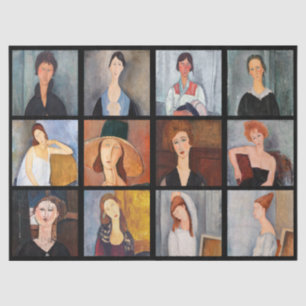 Amedeo Modigliani - Meisterwerke Collage Poster Seidenpapier