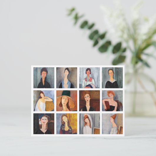 Amedeo Modigliani - Meisterwerke - Collage Postkarte (Stehend Vorderseite)